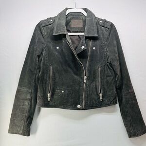Women's‎ Gray  Suede moto Jacket